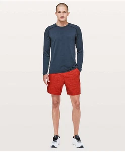 Neu ohne Etikett lululemon Pace Breaker Shorts 7" Allover Solar rot orange Magma Größe S - Bild 1 von 5