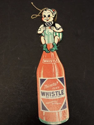 ВИНТАЖНЫЙ ЖАЖДУЩИЙ ПРОСТО СВИСТОК ОРАНЖЕВЫЙ ГАЗИРОВАННОЙ ВОДЫ КАРТОН 2 СТОРОНЫ ЗНАК - Изображение 1 из 4