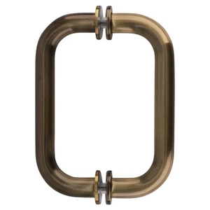 Antique Brass 6" Tubular Back-to-Back 3/4" Diameter Shower Door Pull Handles - Picture 1 of 5