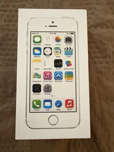 iPhone 5S Empty Box Only With APPLE STICKERS No Accessories NO PHONE Silver 64GB - Zdjęcie 1 z 5
