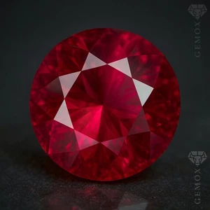 Ruby Loose Gemstone Genuine Lab-Grown Faceted Round Cut Raspberry Red Stone EU - Picture 1 of 7
