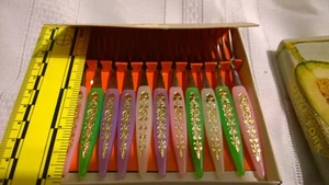 VTG “Little Forks” MCM 6pc Stainless Steel-JAPAN-Orig.Box-Lavender+Green - Picture 1 of 7