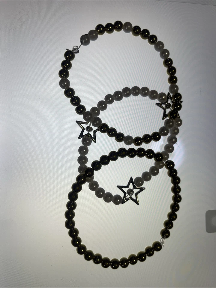 3 pack bracelets for sale , size medium, gold, white, pearl! - Image 1 of 4