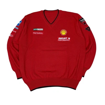 Vintage Y2K Ducati Corse Racing Wool Blend V Neck Sweater Small Playstation - Image 1 of 4