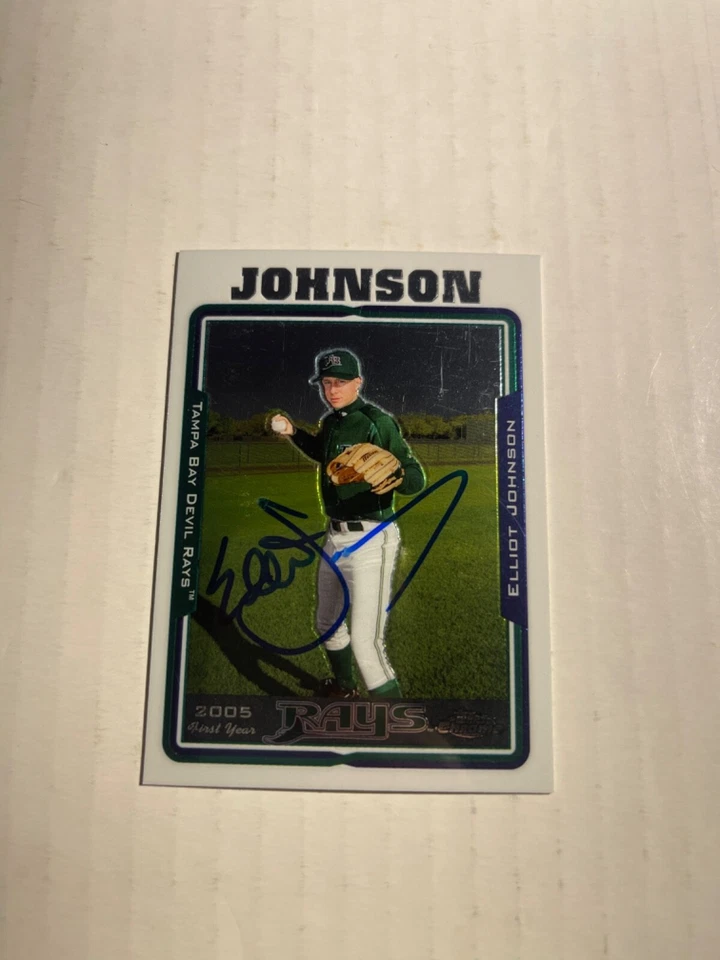 Tampa Bay Rays ELLIOT JOHNSON Signed Card - Image 1 of 1