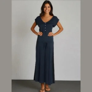 Patagonia Necessity Henley Navy Blue Dress Organic Cotton Blend Size Medium - Picture 1 of 10