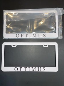 Lot of 2 US Standard License Plate Frame Cover White OPTIMUS - Picture 1 of 2