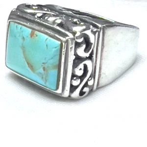 Verzierter filigraner BARSE Sterling Silber 925 Türkis Ring Gr. 6,5 - Bild 1 von 7