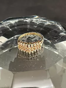 10K Gelbgold natürlicher Diamant Cluster Ring Gr. 7,5; 2,85 gr. - Bild 1 von 4