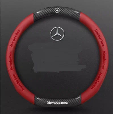 15"PU Leather+Carbon fiber Steering Wheel Cover For Mercedes Benz R-S-Class - Image 1 of 4