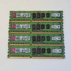 Kingston 4x4gb 16gb ECC Registered Set of Server RAM DDR3 KVR1600D3D8R11SK4/16G - Picture 1 of 3