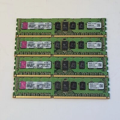 Kingston 4x4gb 16gb ECC Registered Set of Server RAM DDR3 KVR1600D3D8R11SK4/16G - Image 1 of 3