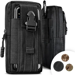 Mobile phone belt bag for Motorola Moto G24 nylon belt bag case clip pouch - Picture 1 of 4