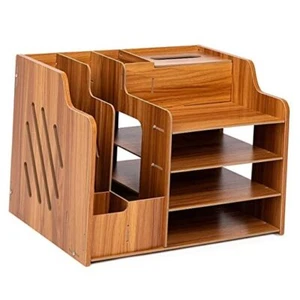 desk organizers Wooden Desk Organizer Home Office Art Supplies Organizer - Picture 1 of 7