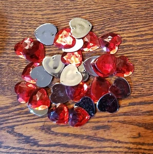 Lot Acrylic Rhinestone Flatback Heart Crystals Clothing Crafts Decors scrapbook - Picture 1 of 4
