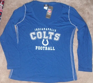 T-shirt nuova NFL Indianapolis Colts Football L/S donna donna L grande nuova con etichette - Foto 1 di 1