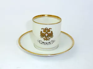 Sammeltasse Tasse Mokkatasse Wien Wappen Schlaggenwald Czechoslovakia um 1910 - Bild 1 von 1