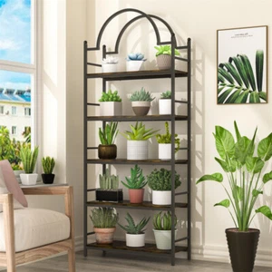 6 -Tier Plant Stand Indoor Large Arched Metal Flower Bonsai Pots Display Rack US - Picture 1 of 16