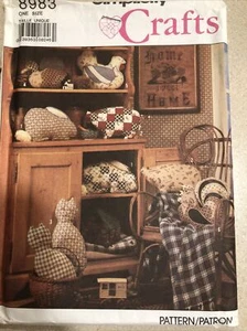 Simplicity CRAFTS 8983 Animal pillows.(UNCUT) Rabbit,Pig,Cat,Duck,Hen, Rooster. - Picture 1 of 7