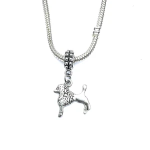 Antique Silver Beautiful POODLE Dog Charm Fit Beaded Bracelet. - Picture 1 of 3