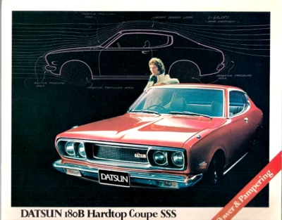 Datsun Nissan Bluebird 180B SSS Coupe 1972-73 UK Market Sales Brochure - Image 1 of 2