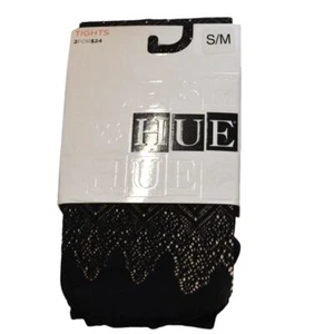 HUE Ladies Black Horizontal Openwork Net Tights, Size S/M, NWT - Picture 1 of 3