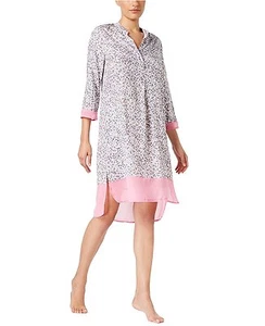 N.W.T $60.00 DKNY Women's Chiffon-Trimmed Sleepshirt,Grey Leopard - Picture 1 of 1