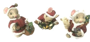 Posten 3 Mäuse Weihnachten Urlaub Weihnachtsmann Outfit Figuren Sammlerstücke 3 1/2" - Bild 1 von 6