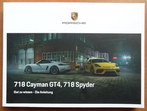 V32885 PORSCHE 718 CAYMAN GT4 & 718 SPYDER - MANUEL UTILISATEUR - 2021 - GB - Picture 1 of 3