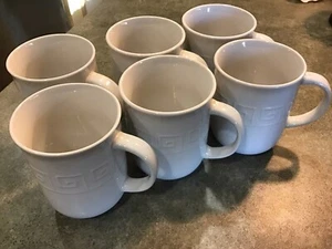6 Oneida Casual Settings Greek Keys COFFEE MUGS Cups 3.75βT π£π΄π₯π₯π₯π΄ - Picture 1 of 5