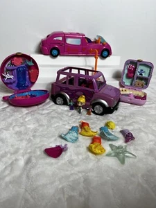 Lot of 2000s Polly Pocket Accessories Jeep & Glamour Limo, Dresses, Dolls & More - Picture 1 of 24