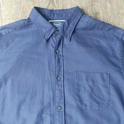 Рубашка мужская Charles Tyrwhitt большая классический крой саржа длинные рукава без железной пуговицы - Изображение 1 из 4