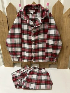 Pottery Barn Kids 2pc Morgan Plaid Pajamas Set Button Front Flannel  Sz 6 - Picture 1 of 6