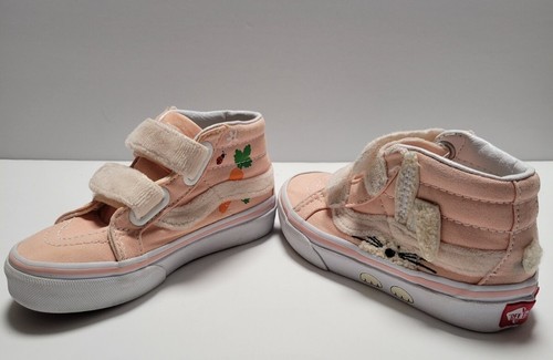 Sneakers alte per ragazza Vans taglia 11 carote coda di coniglio rosa molla