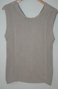 TSE Beige 100% Cotton Sleeveless Scoop Neck Tank Size S - Picture 1 of 8