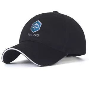 PIAGGIO BASEBALL CAP. BLACK WITH WHITE BRIM TRIM. WITH PIAGGIO LOGO - Picture 1 of 7