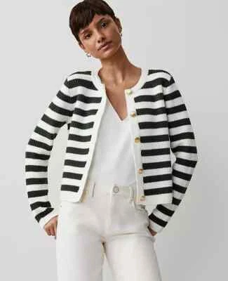 [Ann Taylor] Striped Stitched Jacket - Regular - L - New - 2024 - Image 1 of 4