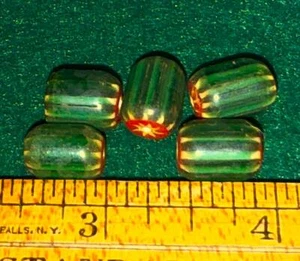 (5) Huron Indian Trade Watermelon Beads 4 Layer Chevrons Fur Trade Era Pre-1800 - Picture 1 of 2