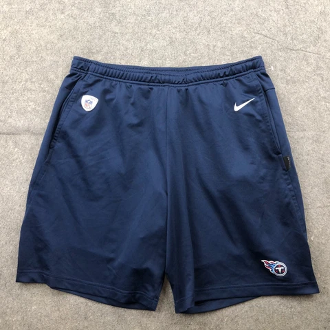 Tennessee Titans Shorts Men Large Blue Pockets Team Issued NFL Nike Dri Fit Cover