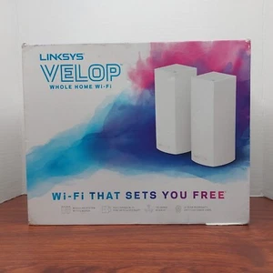 Linksys Velop TriBand WHW03 AC4400 Whole Home WiFi Mesh 2Pack White HOMEKIT - Picture 1 of 9
