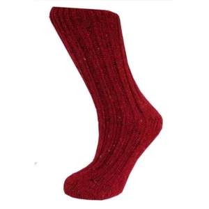 Men's Irish Country Wool Red Socks - Picture 1 of 1