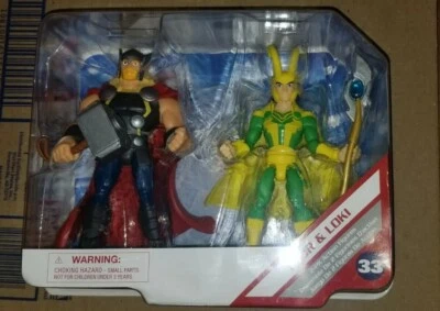 Nuevo en Paquete Disney Marvel Toybox THOR & LOKI 2 piezas conjunto de figuras de acción #33 desgaste de estante Foto 1 de 4