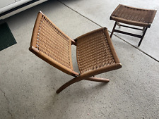 VTG Folding Rope lounge chair & ottoman style Hans Wegner Mid Centry Modern