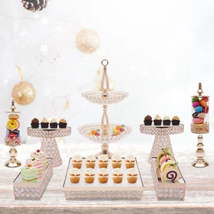8 Pieces Round Wedding Cupcake Stands Desktop Dessert Display Plates - Picture 1 of 12