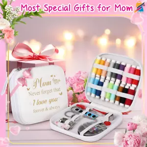 Sewing Kit Portable Travel Case Gift for Mom 60pcs Thread Needle Set DIY - Picture 1 of 15