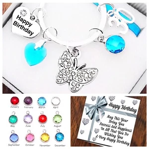 Geschenk zum 30., 40., 50. GEBURTSTAG. SCHMETTERLING. SCHLÜSSELANHÄNGER. Geburtsstein, 60., 70., 80. - Bild 1 von 1