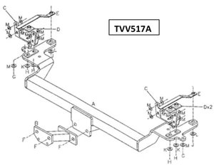 Towtrust Fixed Flange Automotive Towbar For Volvo C70 Convertible 1997 To 2006 - Picture 1 of 8
