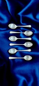 Set of 6 Solid Silver Teaspoons 75g 1960s Birmingham Biston’s Ltd - Picture 1 of 5