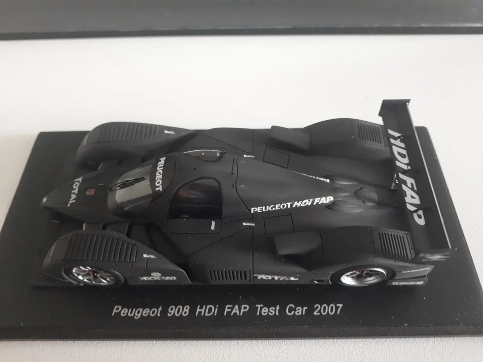 SPARK PEUGEOT 908 HDI FAP TEST CAR NOIRE MATT 2007 .. 1/43 em - Photo 1/4