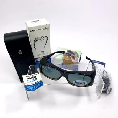 Jonathan Paul Sunglasses Fitovers Classic Otto Small Black Gold Frame Gray Lens - Image 1 of 4